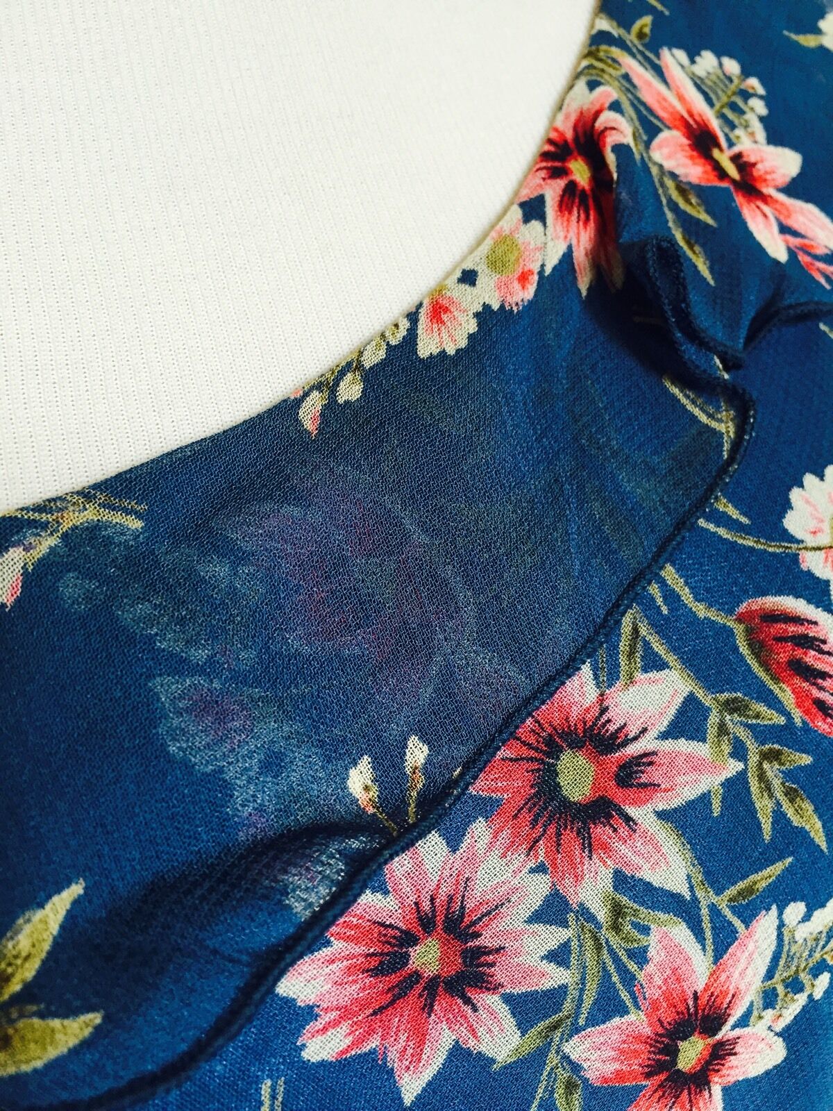 Papillon Blue Daisy one shoulder flowered Long dress. NWT size M. $29