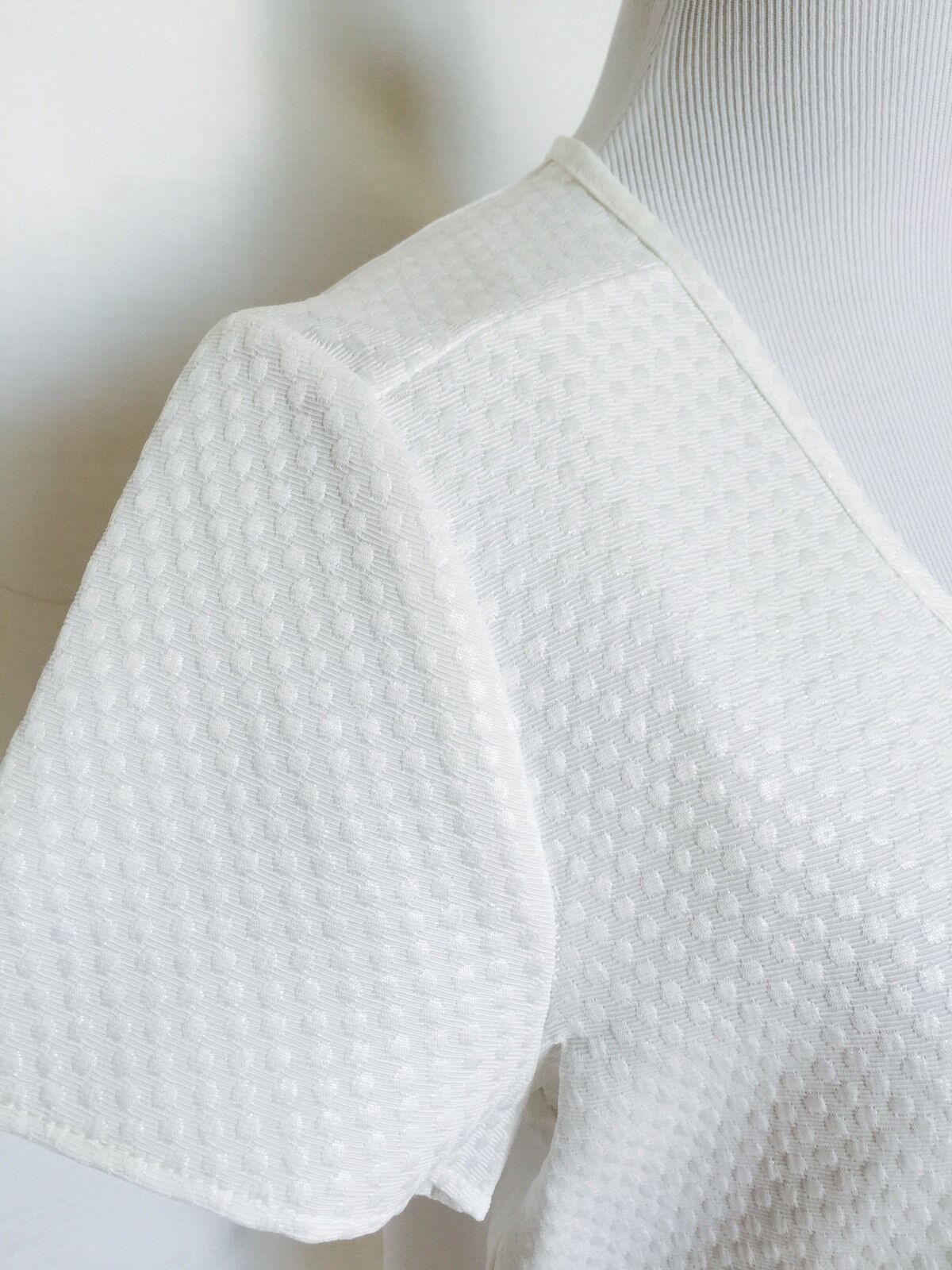 TAVI Ivory Top Raised Spot Front And Sheer Back. NWOT  Size M $29