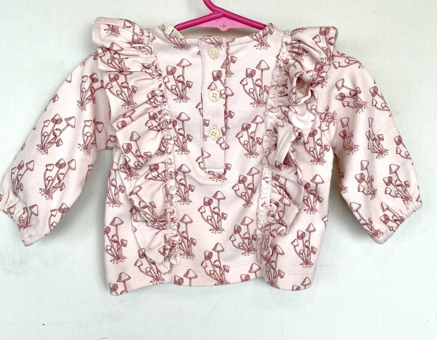 Kate Quinn 100% Organic Cotton Ruffle Top Retail $32 Price $22 3-6 M Pink