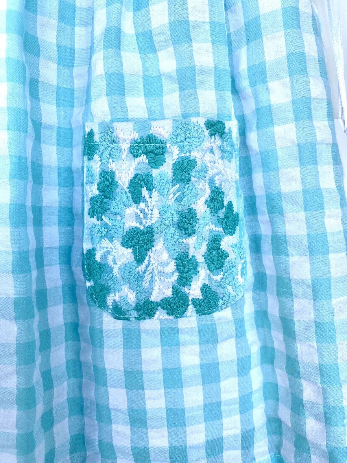 J Marie embroidered Savannah Dress 3T Retail $92 Price $49 Mint Gingham