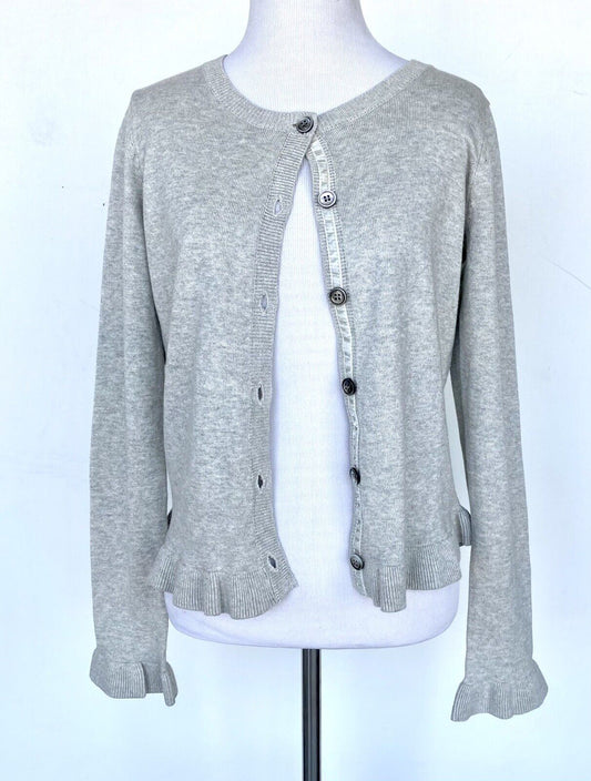 Sundance Ruffle Hem Cardigan Retails $138 Price $55 NWT XS Velvet Ribbon Trim