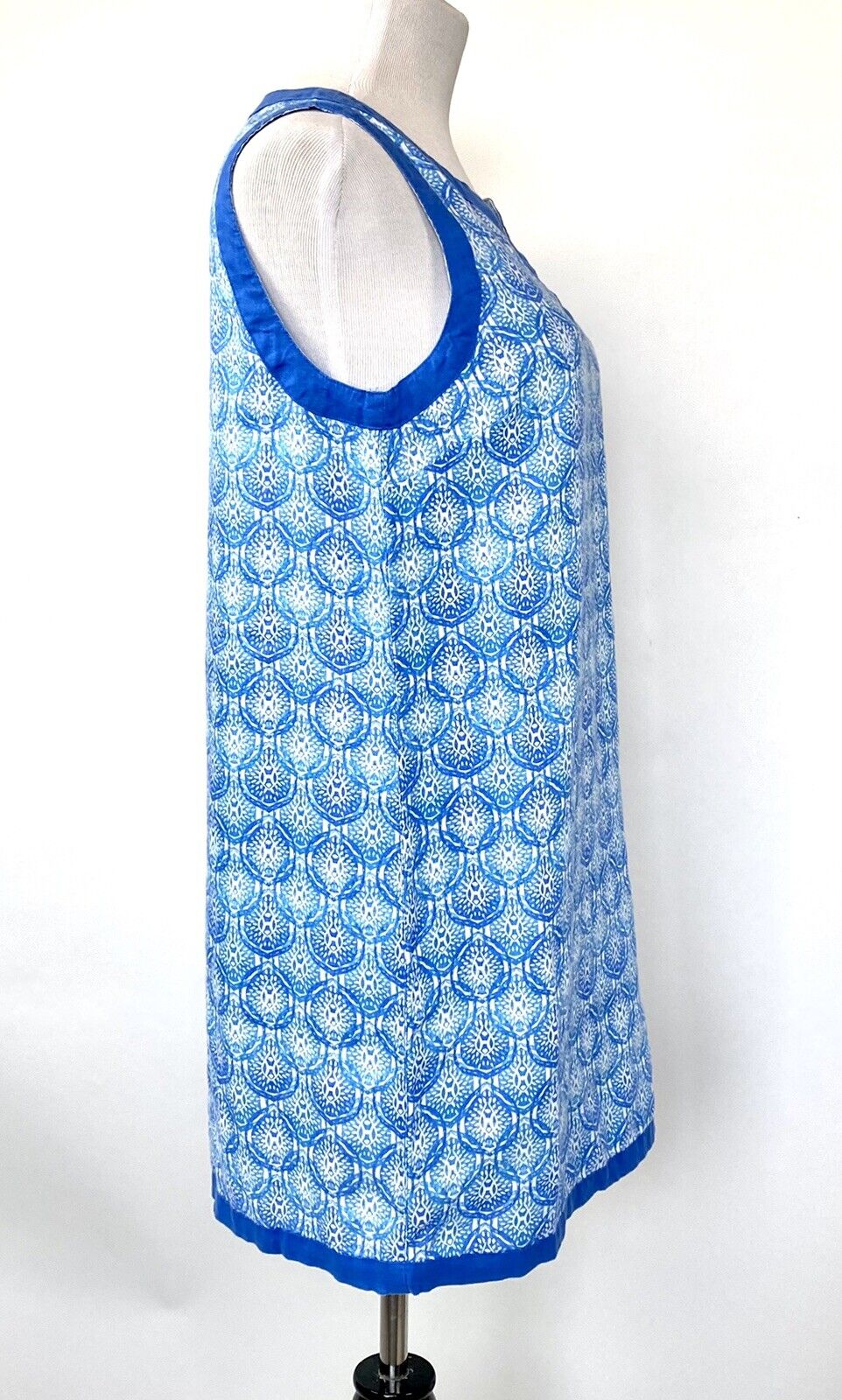Sigrid Olsen 100% Linen Blue Sleeveless Dress. Retail $119 Price $55 Size M NWT