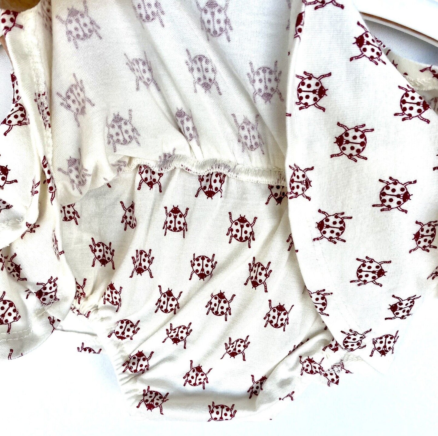 Kate Quinn Soft Modal Double Ruffle Bloomer Retail $28 Price $22 0-3 M Ladybugs