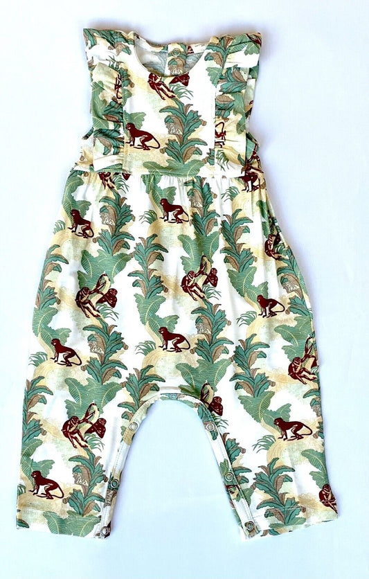Kate Quinn Soft Bamboo Rainforest Monkey Jumpsuit Retail $42 Price $29 0-3 M
