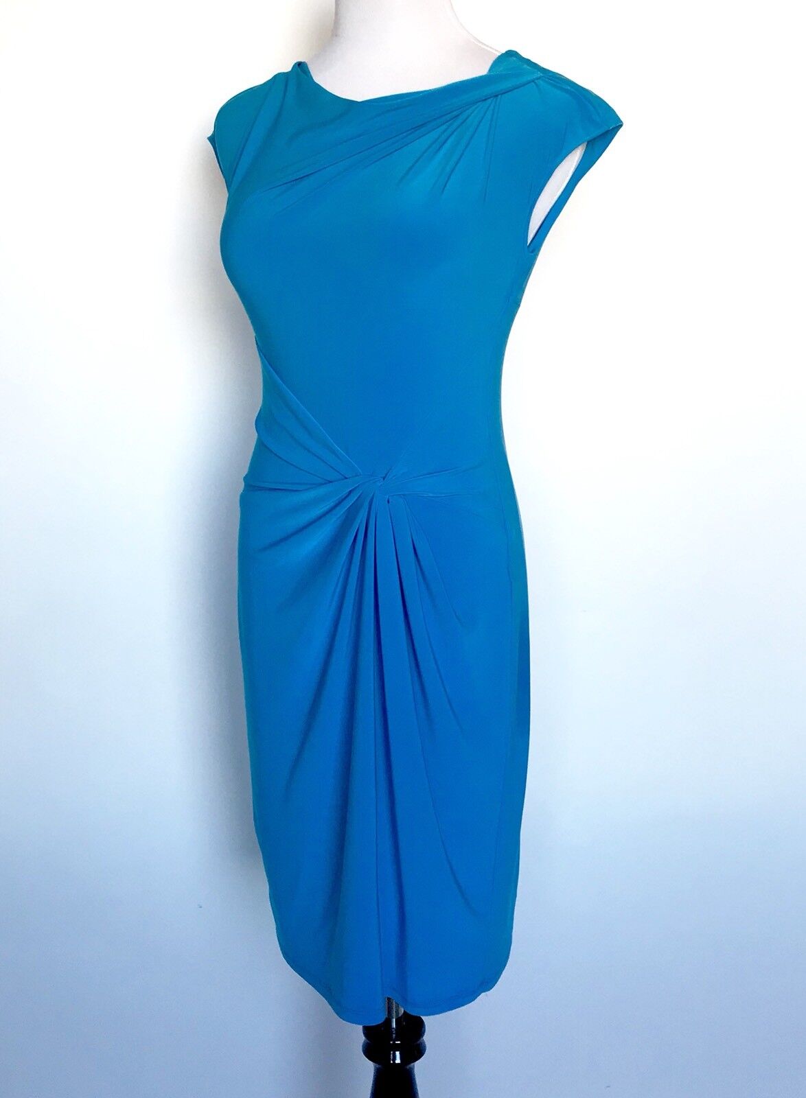 Anne Klein Blue Stretch Knot Twist Dress. Size 4 Retails $119 Price $53 NWT