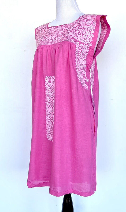 NWT J Marie embroidered Devyn Linen Dress size S Retail $114 Price $65 Pink