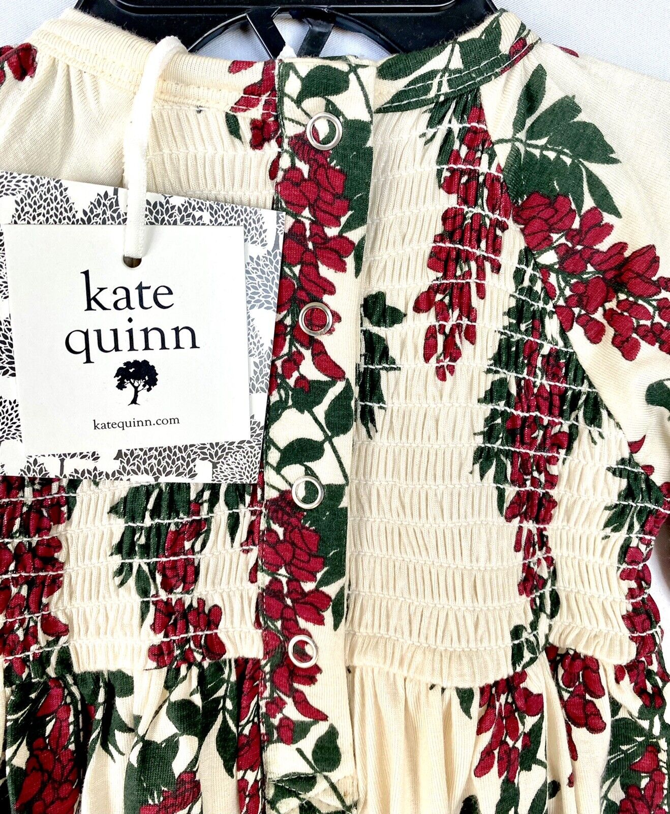 Kate Quinn Bamboo Garnet Wisteria Smock Bubble Romper Retail $38 Price $28 0–3M