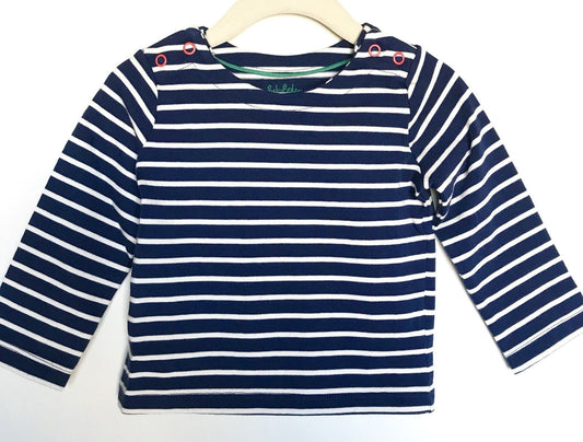 Mini Boden Baby Boden Elbow Patch Breton Top. 0-3 M Retail $22 Price $16.50 NWT