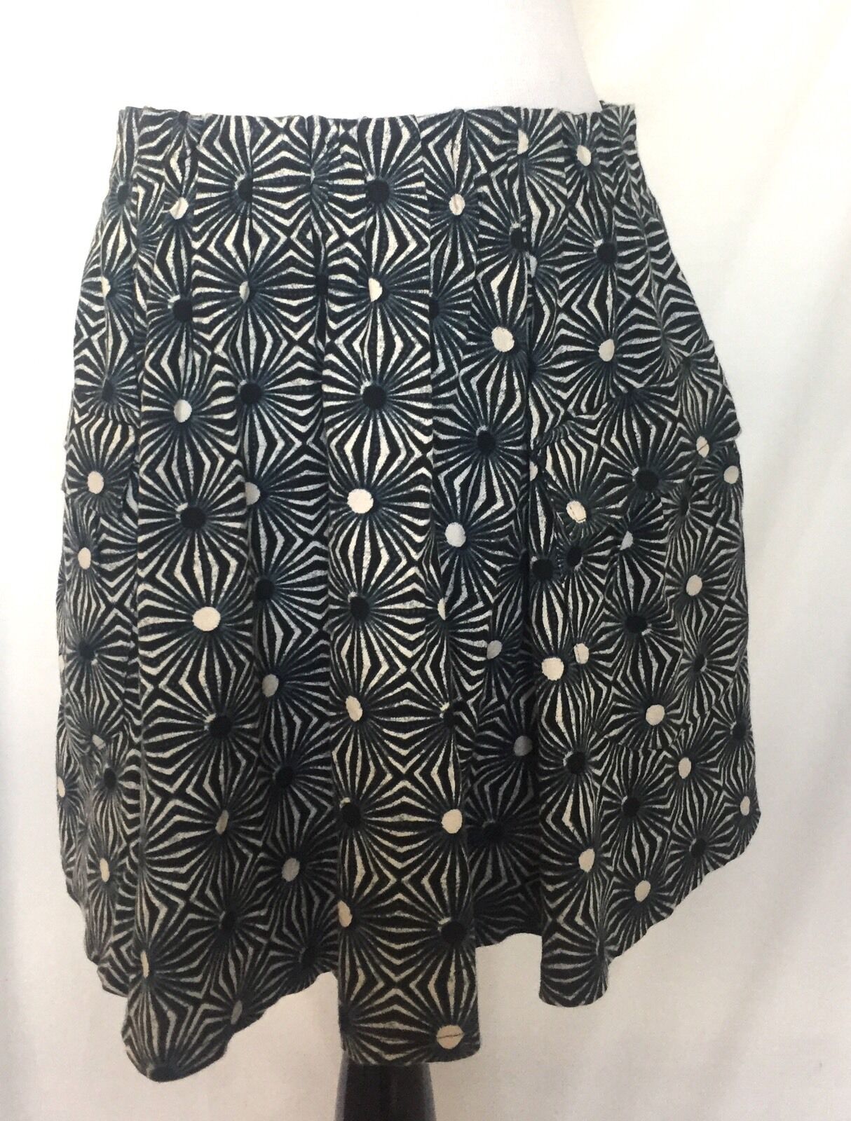 Free People Flared Skirt Blue Black White Sun Retail $88 Price $38 NWT