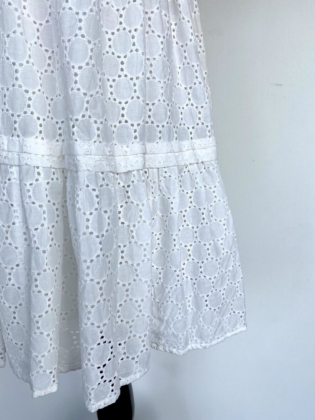 Olivaceous Ivory White Eyelet Embroidered Dress S Retails $98 Price $68