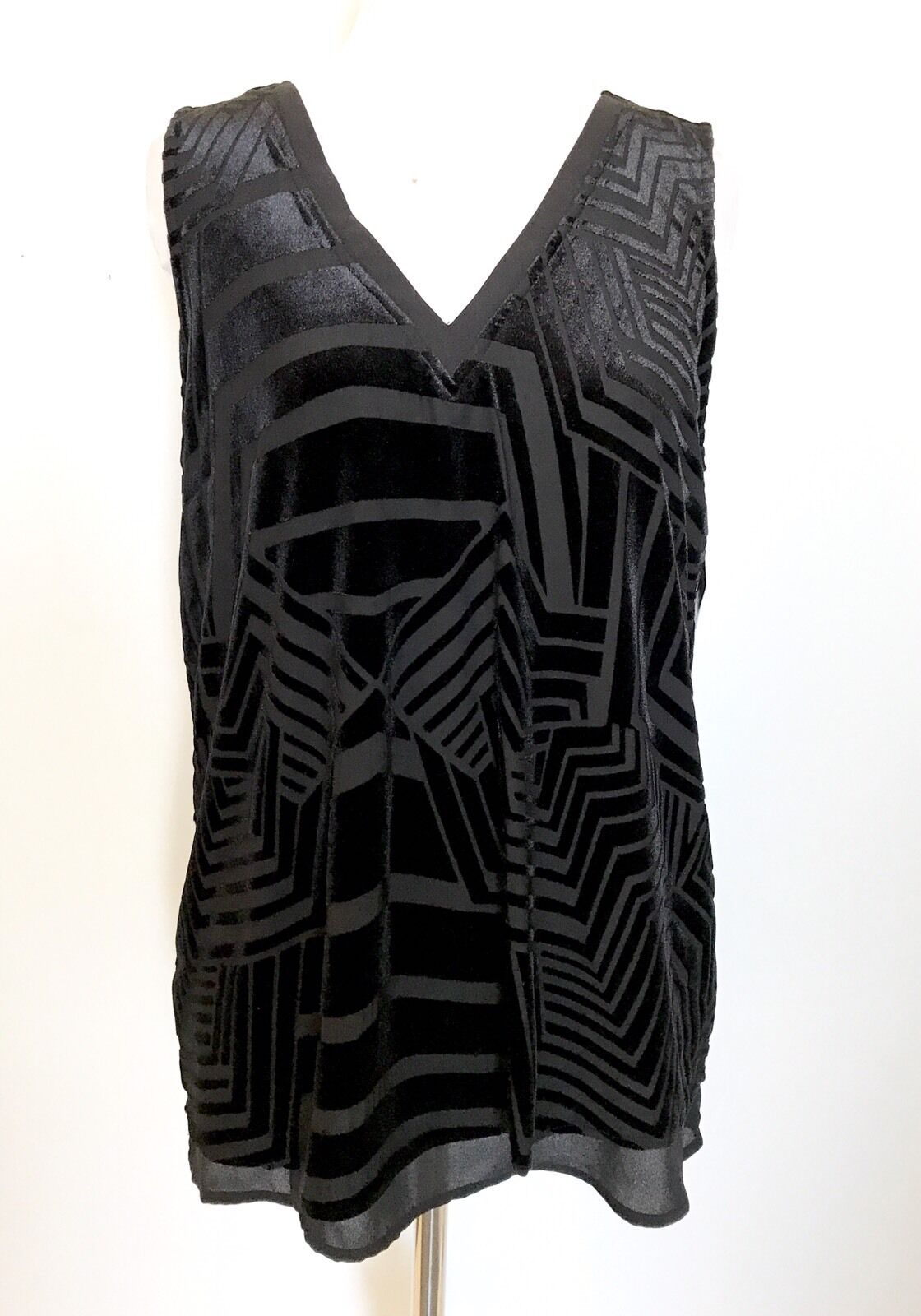 Halogen Black Velvet Chiffon Shell Top. NWT Size XS Retail $69 Price $29