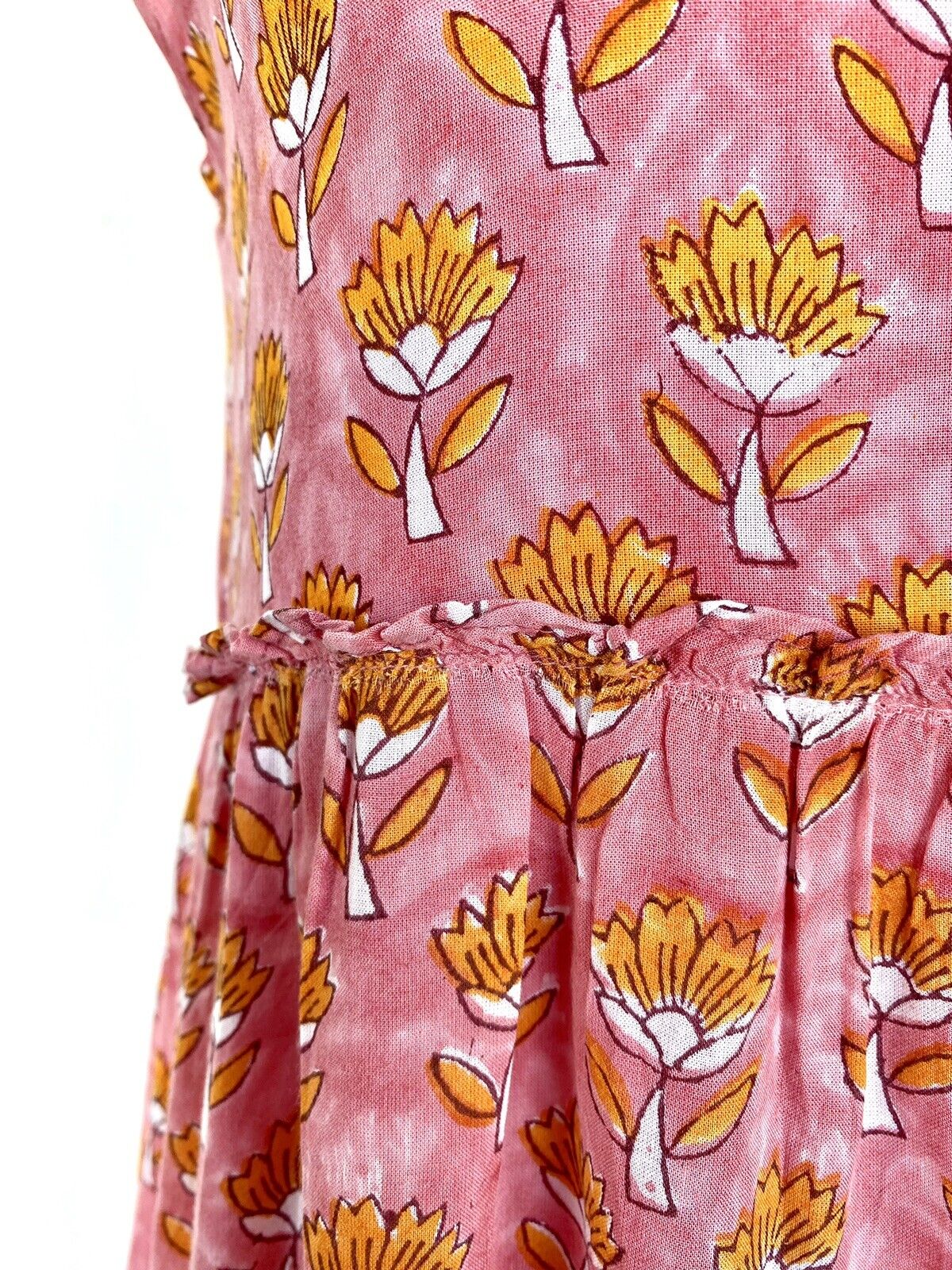 J Marie Elena ruffle tier dress size M Retail $140 Price $70 pink orange