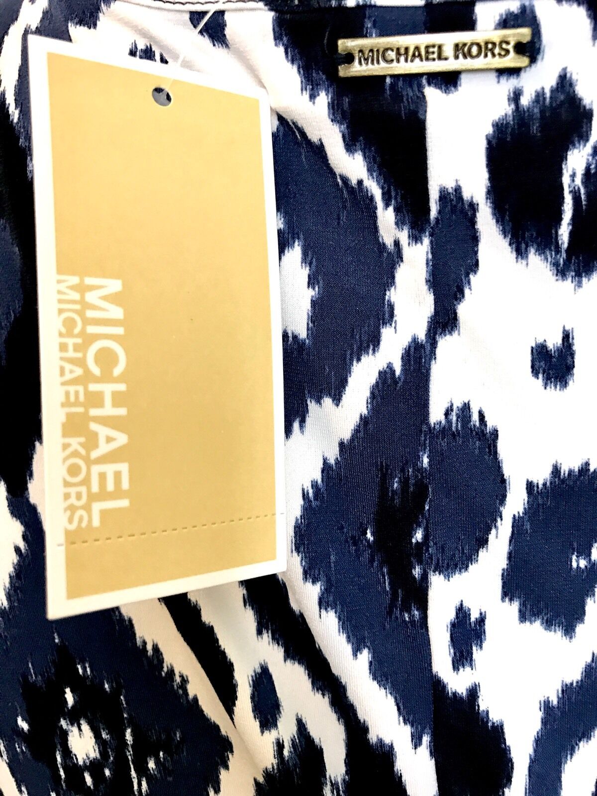 Michael Kors Blue And White Side Drape Dress. NWT Retail $130 Price $66 Size XS