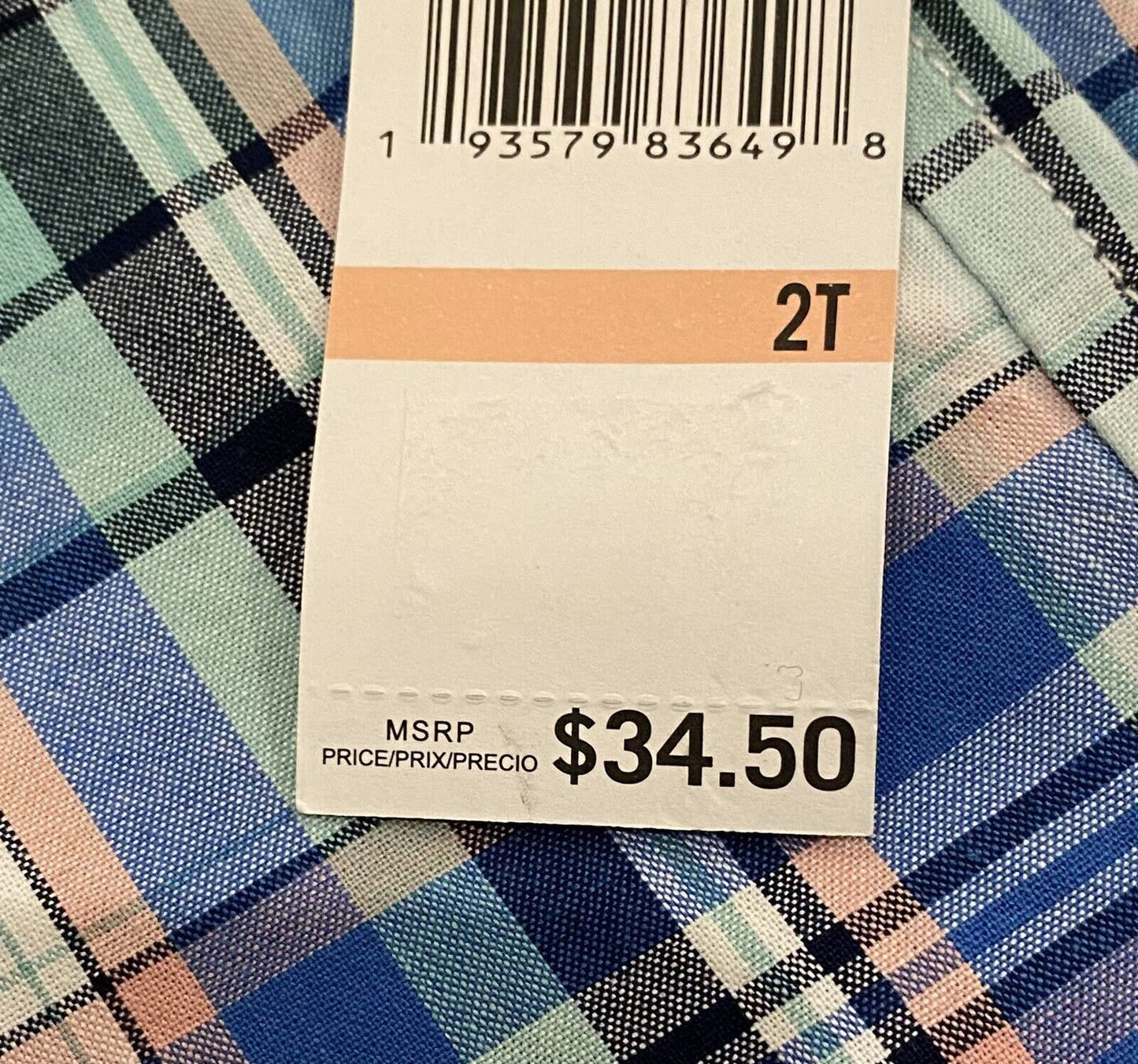 NAUTICA BOYS' PLAID SHORTS Age 2 RETAIL $34.50 PRICE $24 Blue
