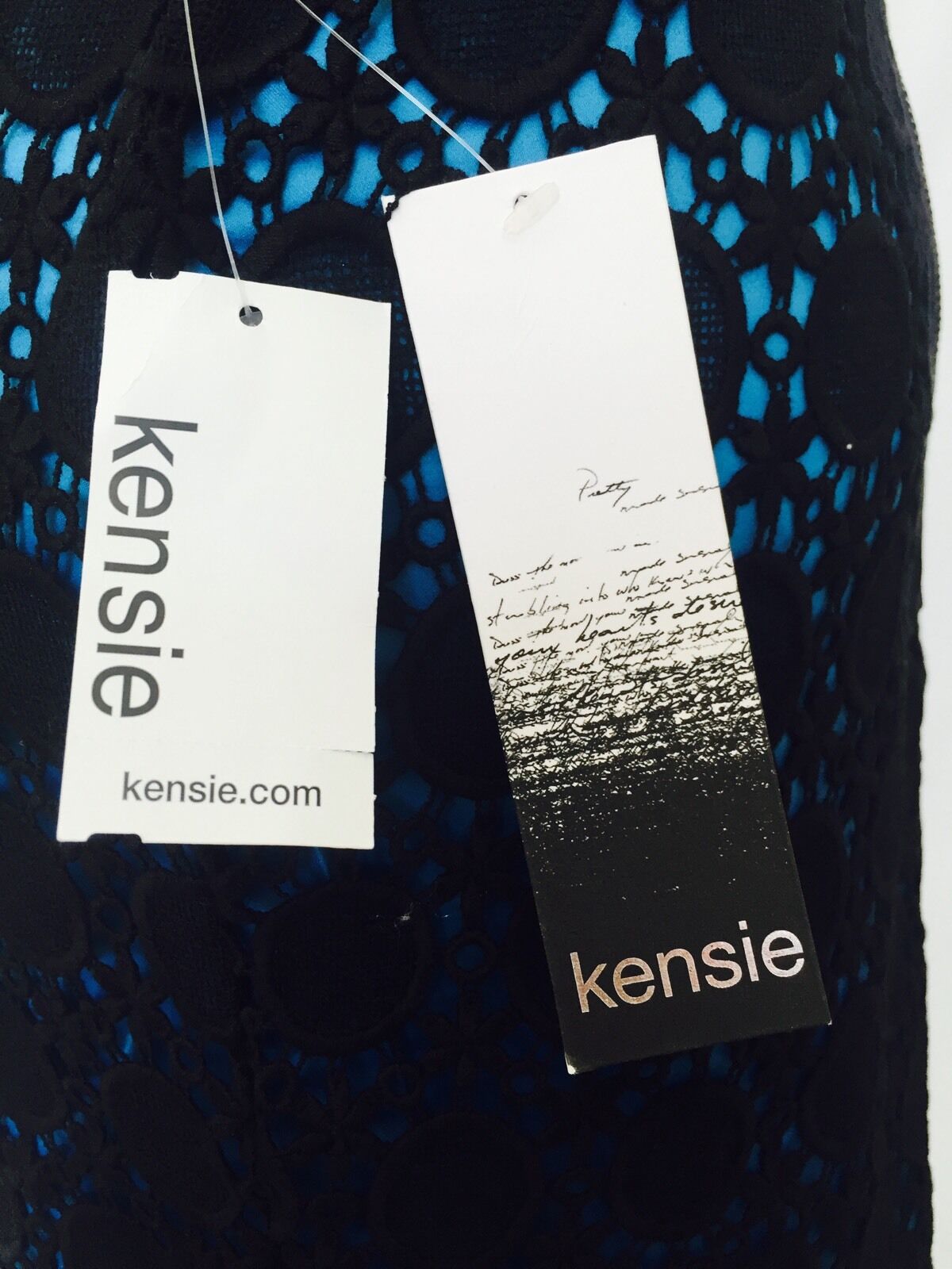 Kensie Blue and Black Lace Style Short Skirt NWT Retails $69 price $22 Size 6