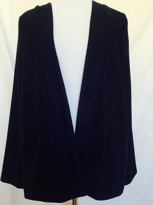 TAVI Navy Blue Open Formal Or Casual Jacket Woven Fabric NWOT SIZE S. $26