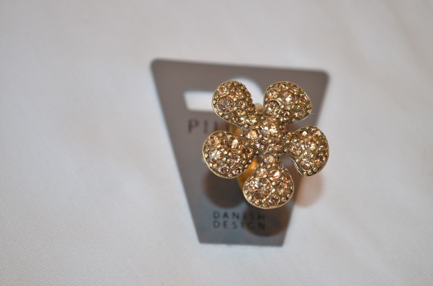 Pilgrim Danish Design adjustable ring Swarovski crystals.Beautiful quality $15