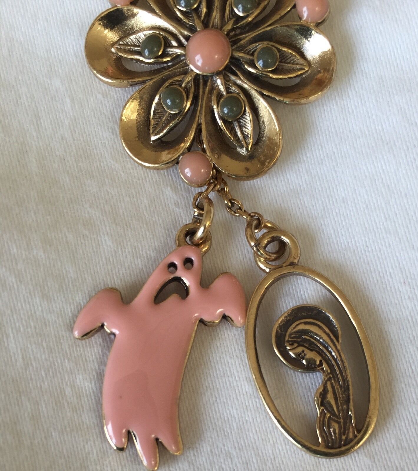 Pilgrim Ghost And Mary Charm Necklace. Price $15