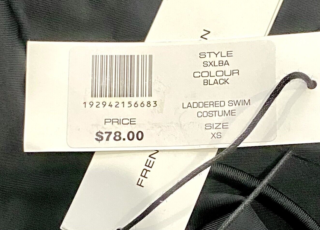 French Connection Black Cutout V Neck Swimsuit NWT Retails $78 Price $42 Size XS