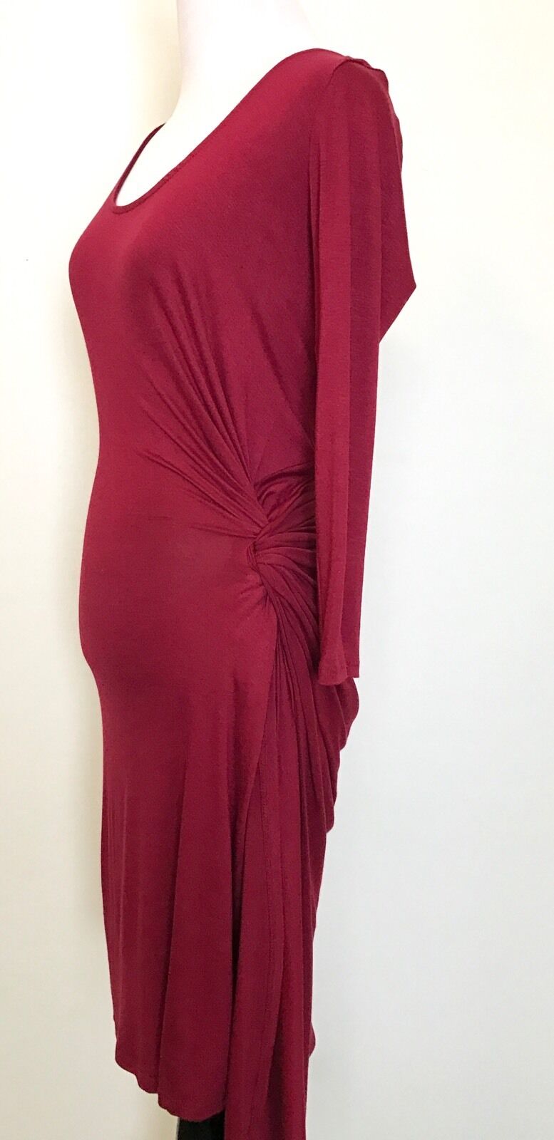 The Vanity Room Dark Red Knot Detail Wrap Dress. NWOT Price $32 Small