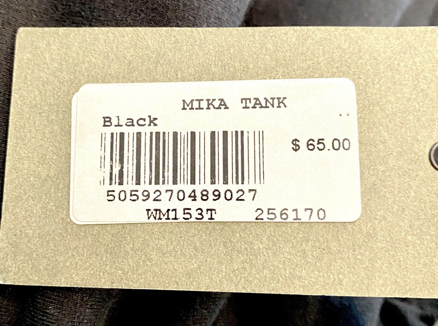 AllSaints Mika Black Tank Padded Shoulder Retail $65 Price $48 Size M