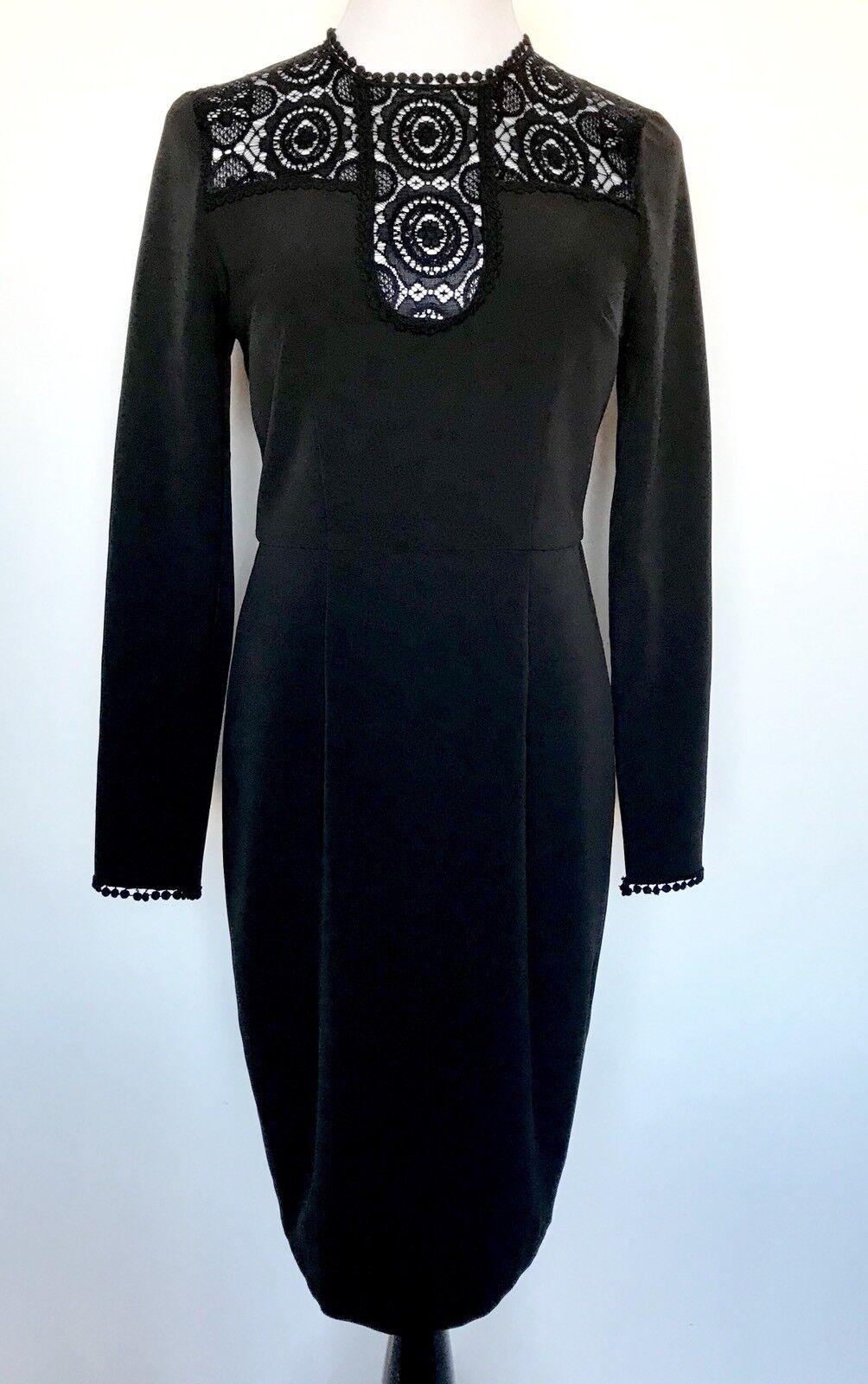 Alexia Admor Black Lace Panel Dress. Retail $225 Price $98 Size S NWT