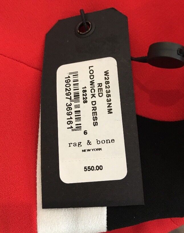 Rag And Bone Red Lodwick Shift Dress. Size 6 Retail $550 Price $175 NWT