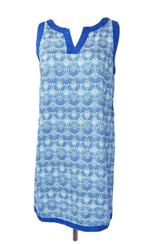 Sigrid Olsen 100% Linen Blue Sleeveless Dress. Retail $119 Price $55 Size M NWT
