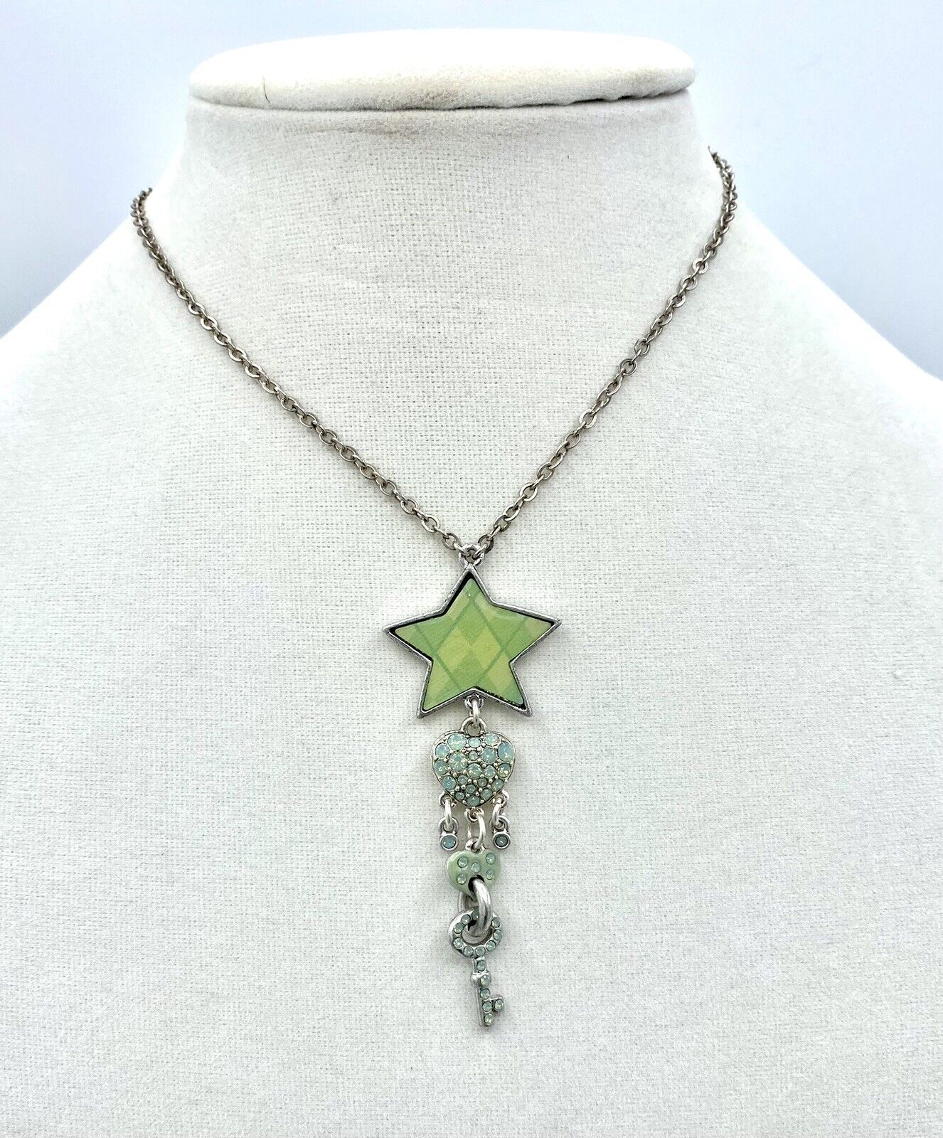 PILGRIM Swarovski Crystal Sterling Silver Plated Enameled Star Necklace $19