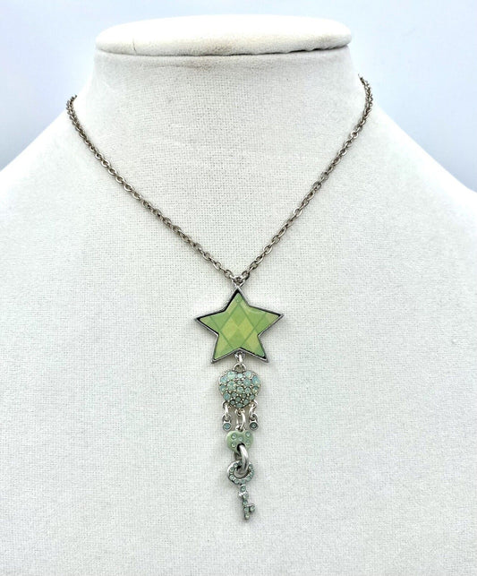 PILGRIM Swarovski Crystal Sterling Silver Plated Enameled Star Necklace $19