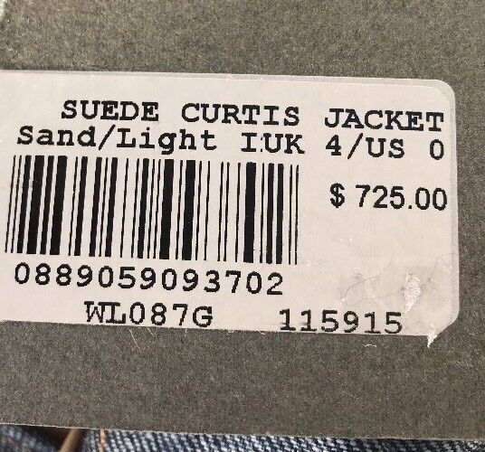 AllSaints Curtis Denim & Suede Leather Jacket NWT Retail $725 Price $335 Size 0