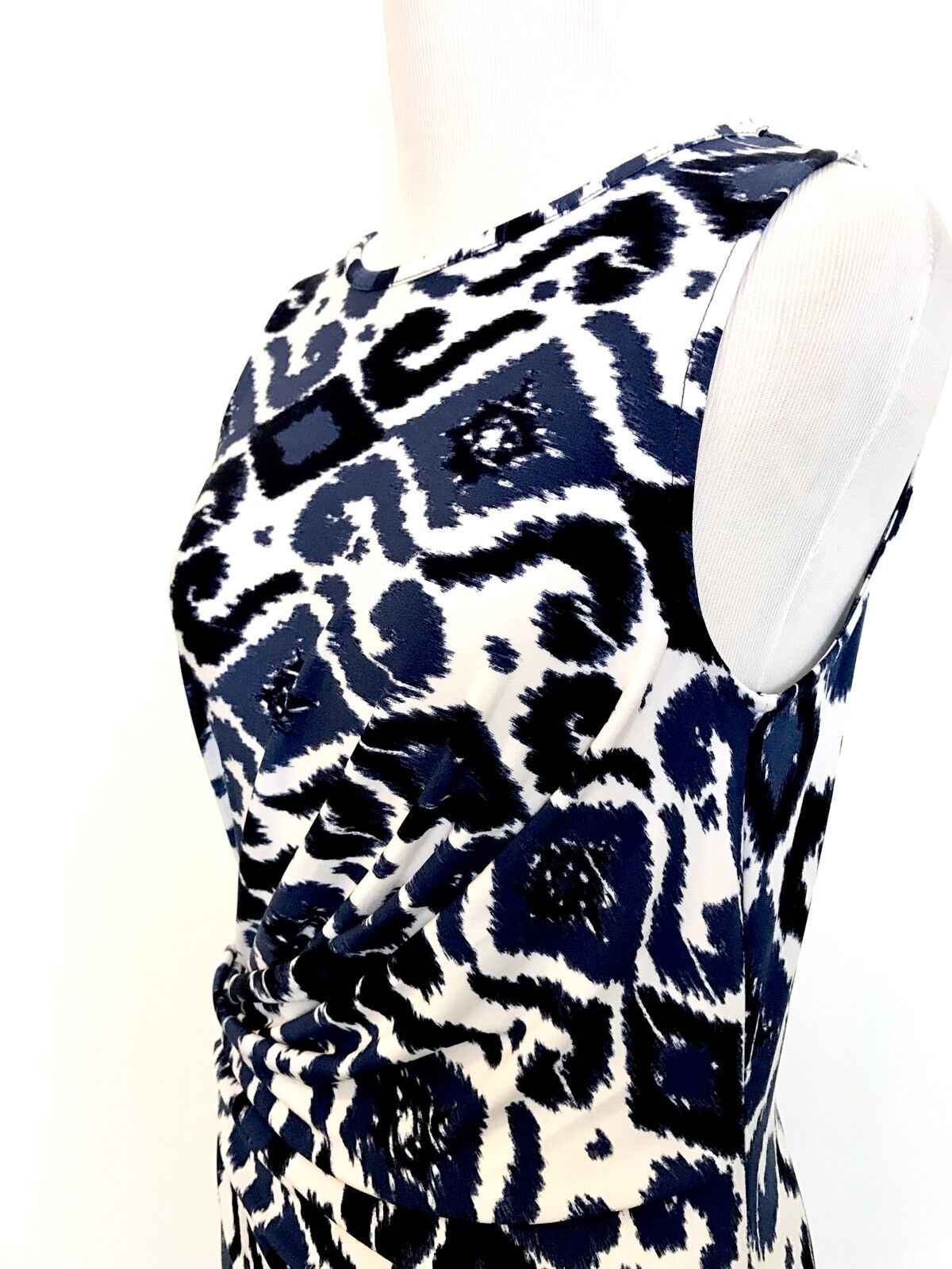Michael Kors Blue And White Side Drape Dress. NWT Retail $130 Price $66 Size XS