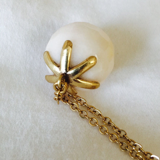 Pilgrim Skanderborg Genuine Quartz Necklace. Gold Plated Chain NWT Price $13