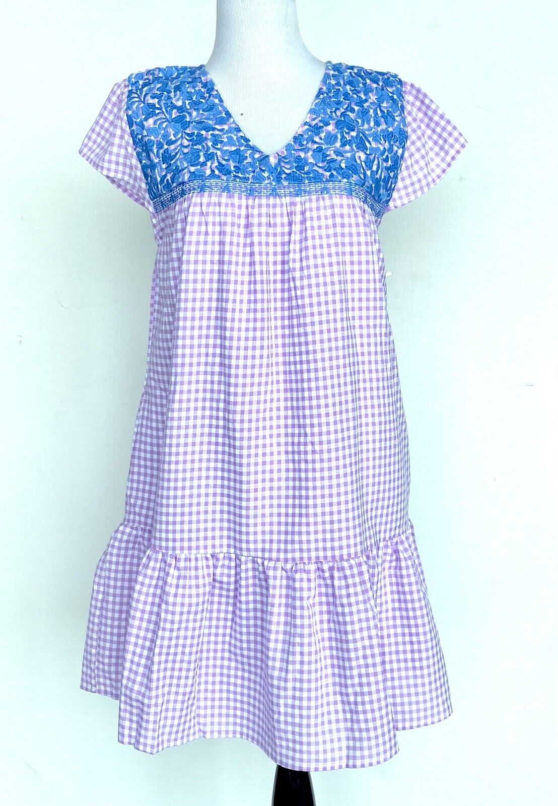 NWT J Marie embroidered Gingham Josie Dress size XSmall Retail $114 Price $65