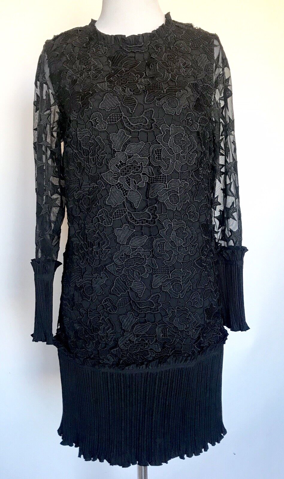 Maison Scotch & Soda Lace Sheer Sleeve Dress. NWT Retail $298 Price $95 Size XS