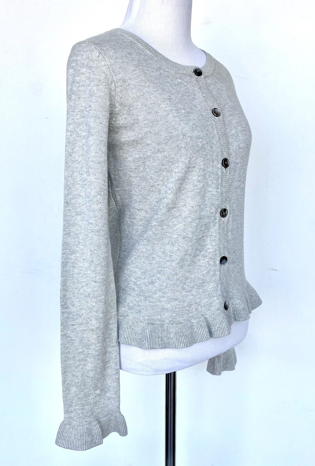 Sundance Ruffle Hem Cardigan Retails $138 Price $55 NWT XS Velvet Ribbon Trim
