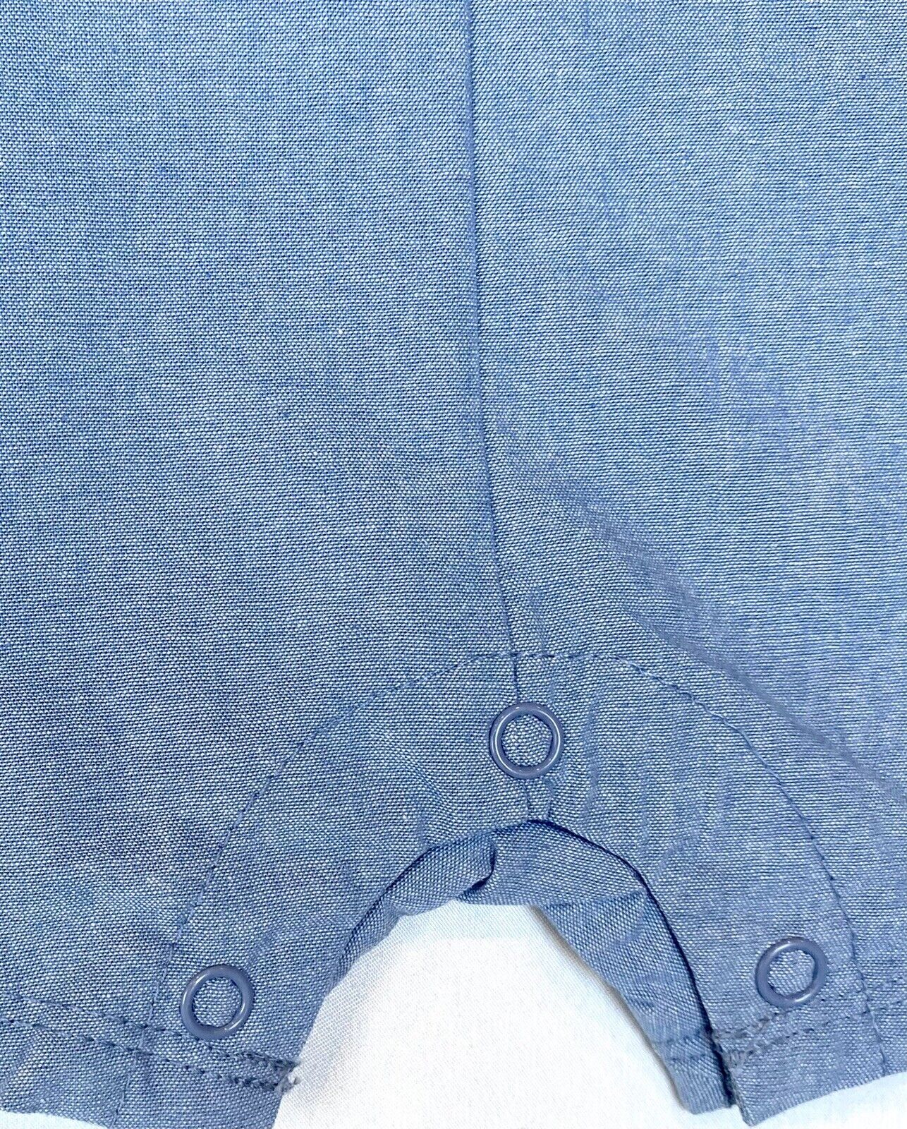 Mudpie chambray Apple romper 3-6 months $34