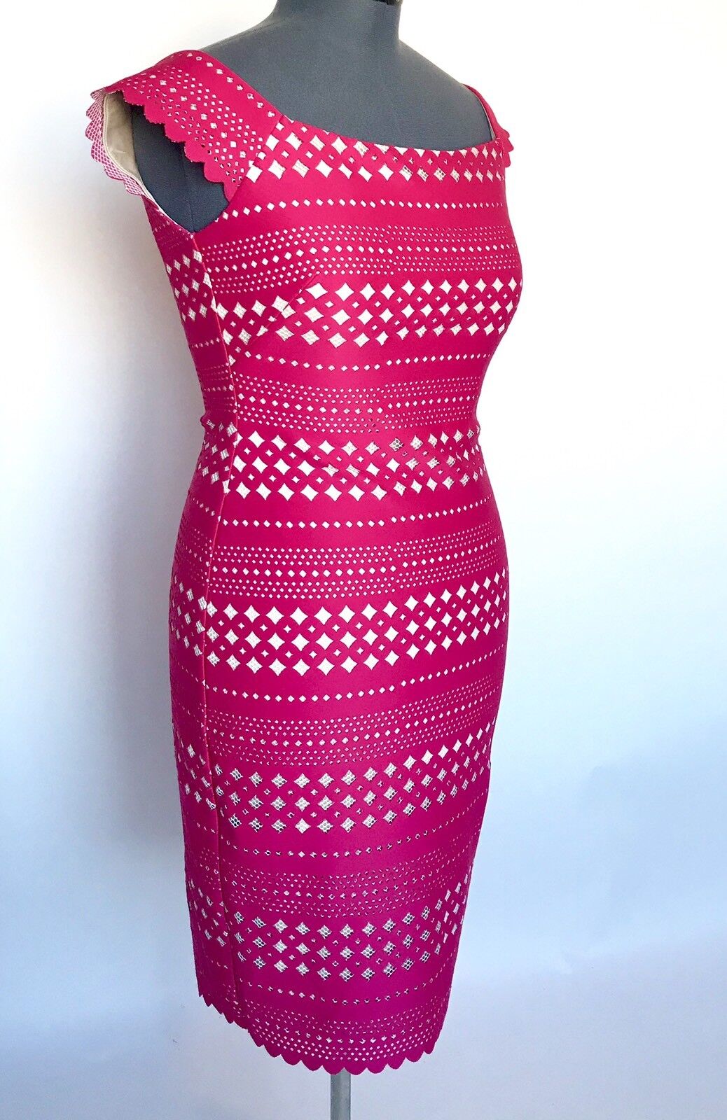 Eliza J Pink  Lazer Cut Dress NWT Retails $128 Price $64 Size 10