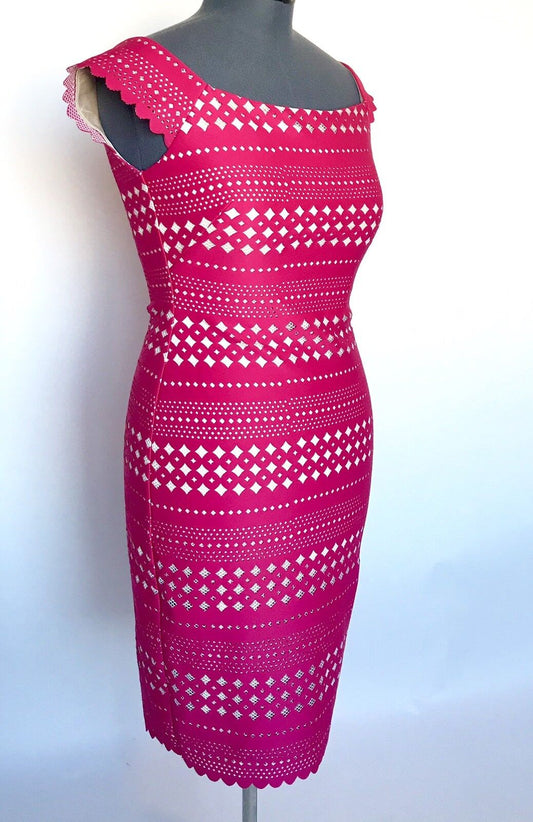 Eliza J Pink  Lazer Cut Dress NWT Retails $128 Price $64 Size 10