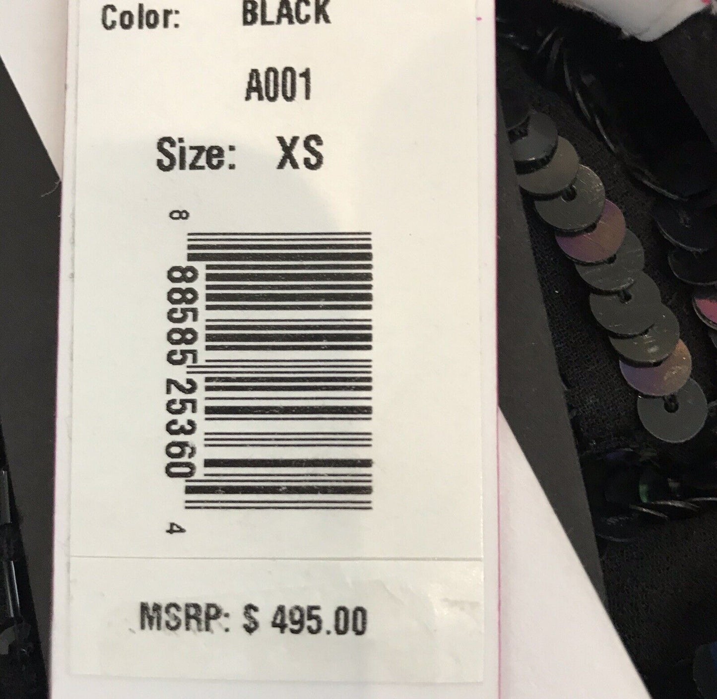 Parker Black Prom Party Sequined Cocktail Dress XS Retails 495 Price $128 NWT