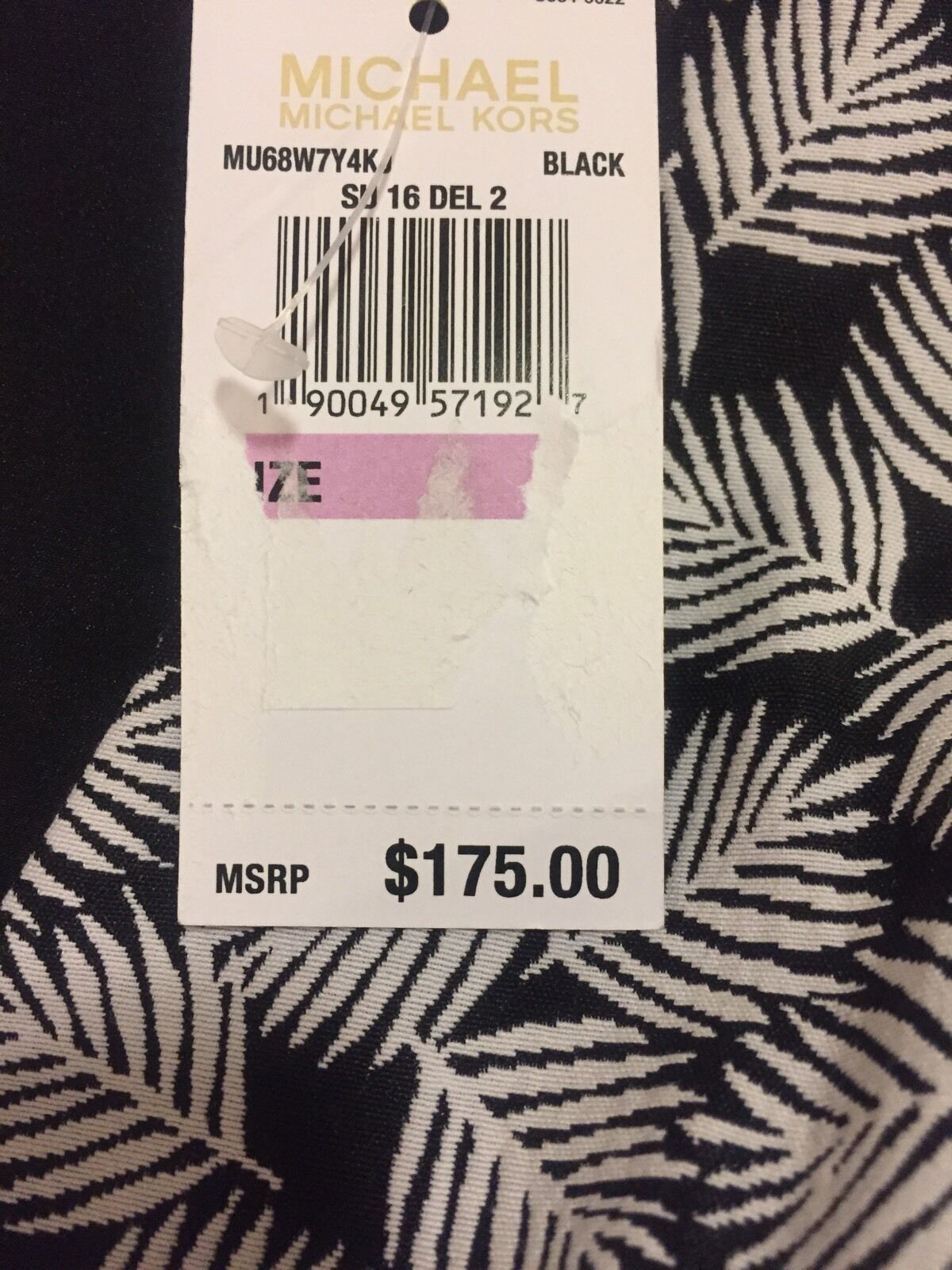 Michael Kors Black & White Leaf Dress. NWT Retail $175 Price $58 Size 6