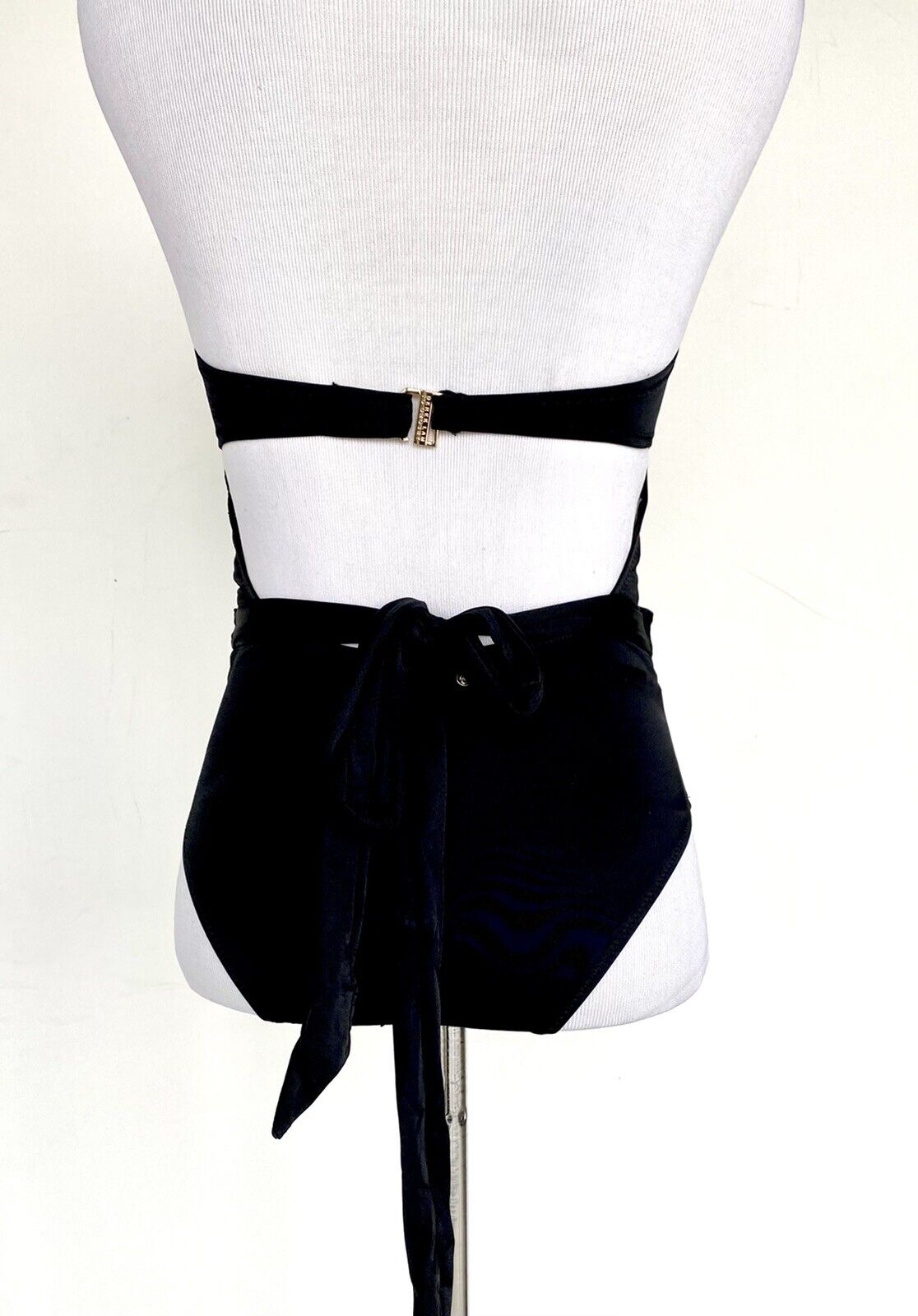 DEREK LAM 10 CROSBY Crossover Body Black swimsuit Retail $273 Price $84 XS
