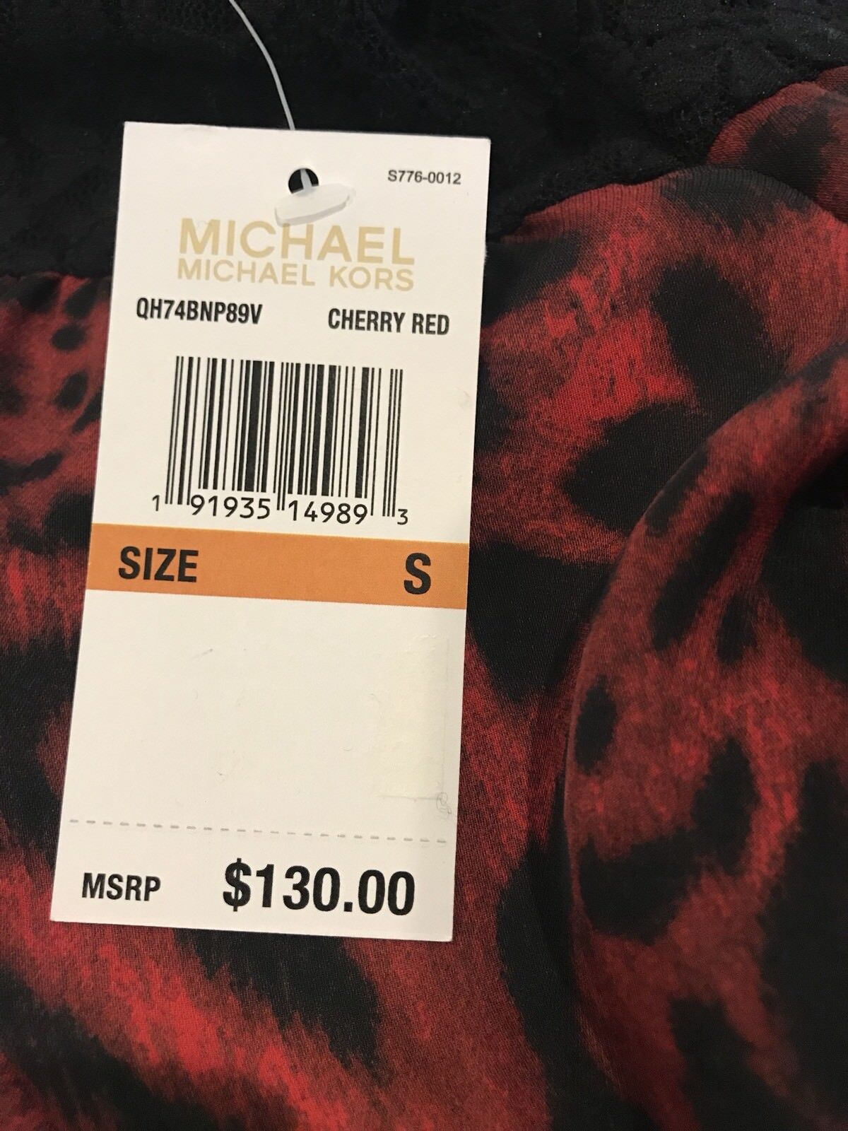 Michael Kors Lace & Leopard Top Red & Black NWT Retails $130 Price $$56 Size S