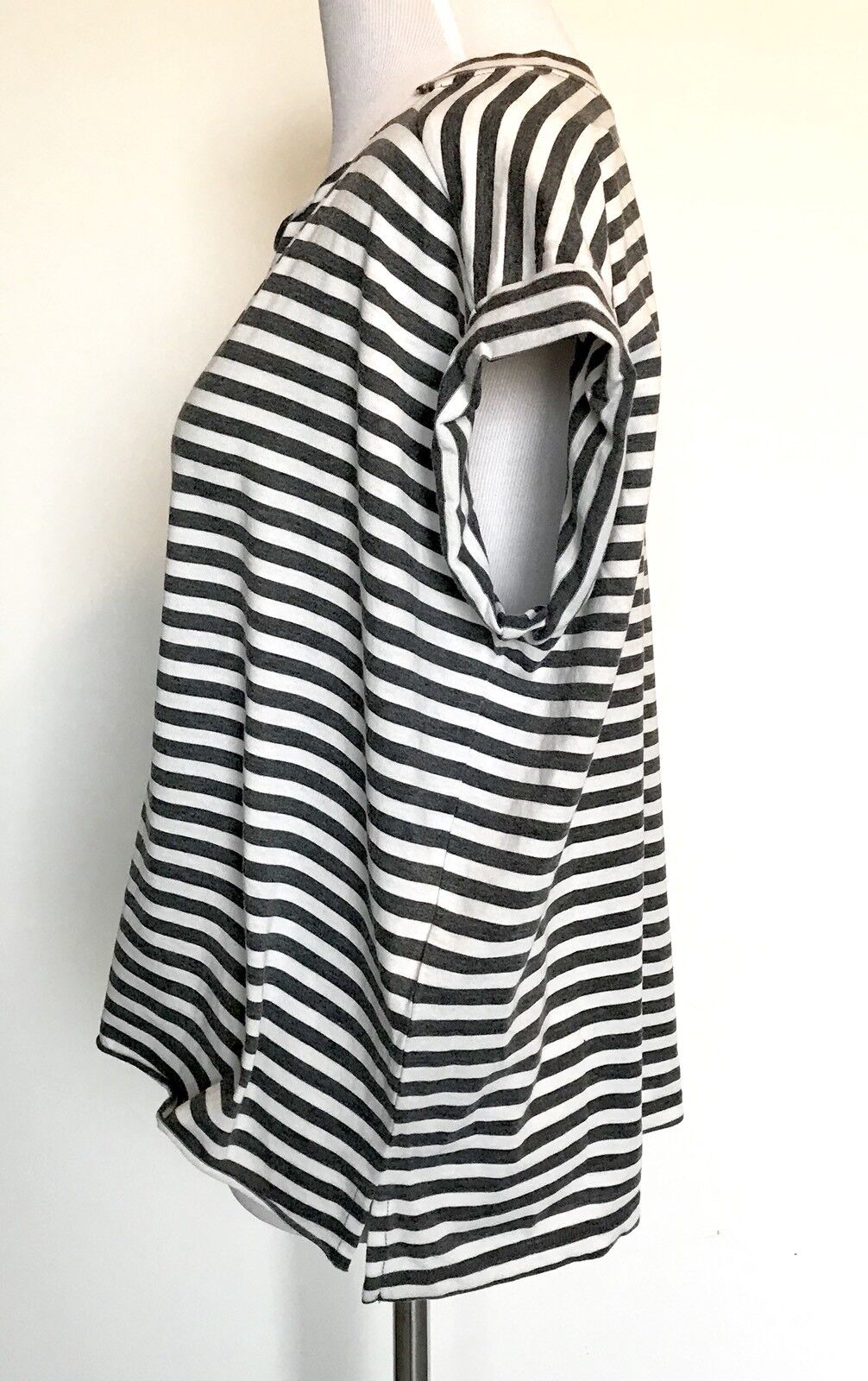 AllSaints Pina Stripe Slouch Top NWT Retail $65 Price $55 Size XS Black/ Chalk