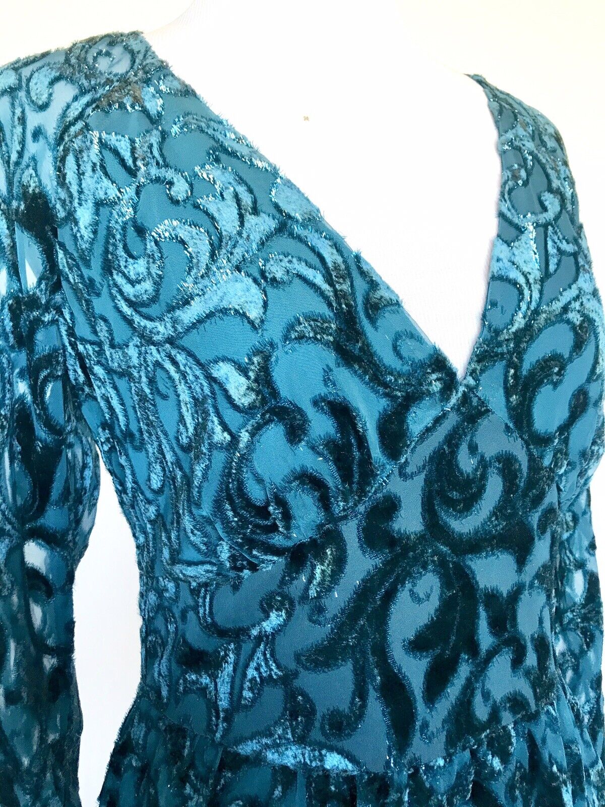 Michael Kors Teal Blue V-Neck Cocktail Party Dress Retail $225 Price $98 XS NWT