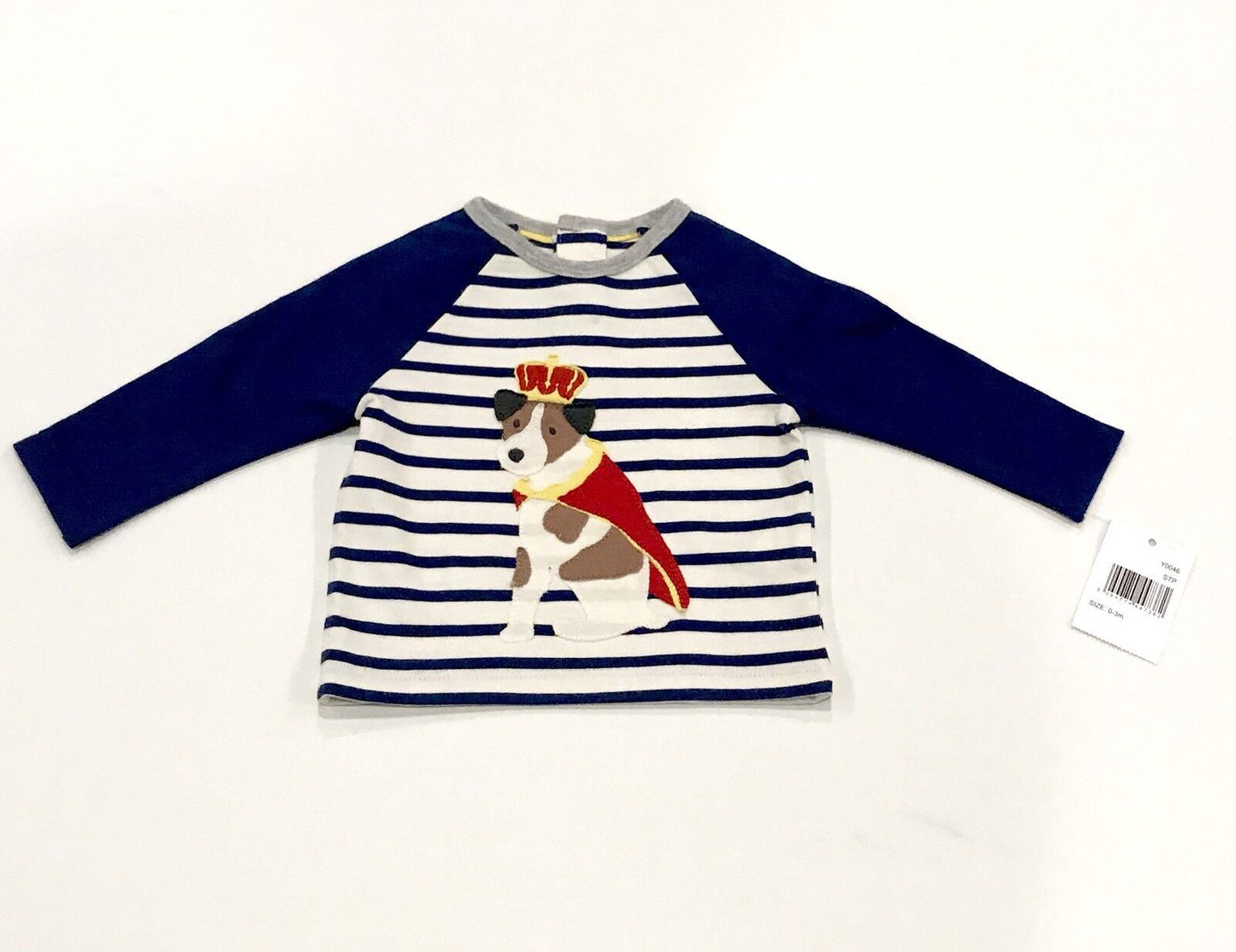 Mini Boden Royal Dog Appliqué Raglan Top 0-3 Month Retail $25 Price $19.50 NWT