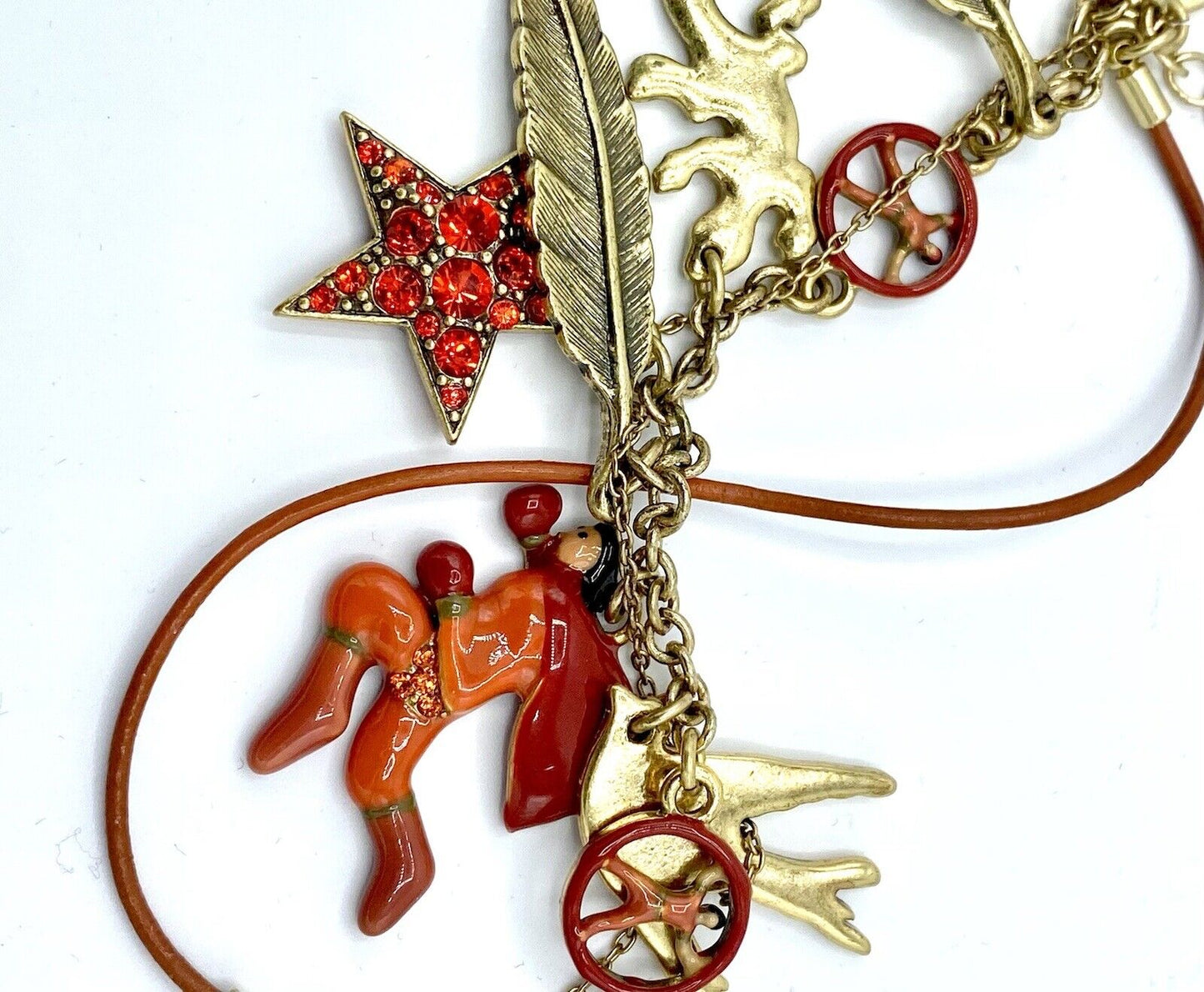 Pilgrim Swarovski Crystal & Enamel Charm Bracelet. Gold Plated. Price $16