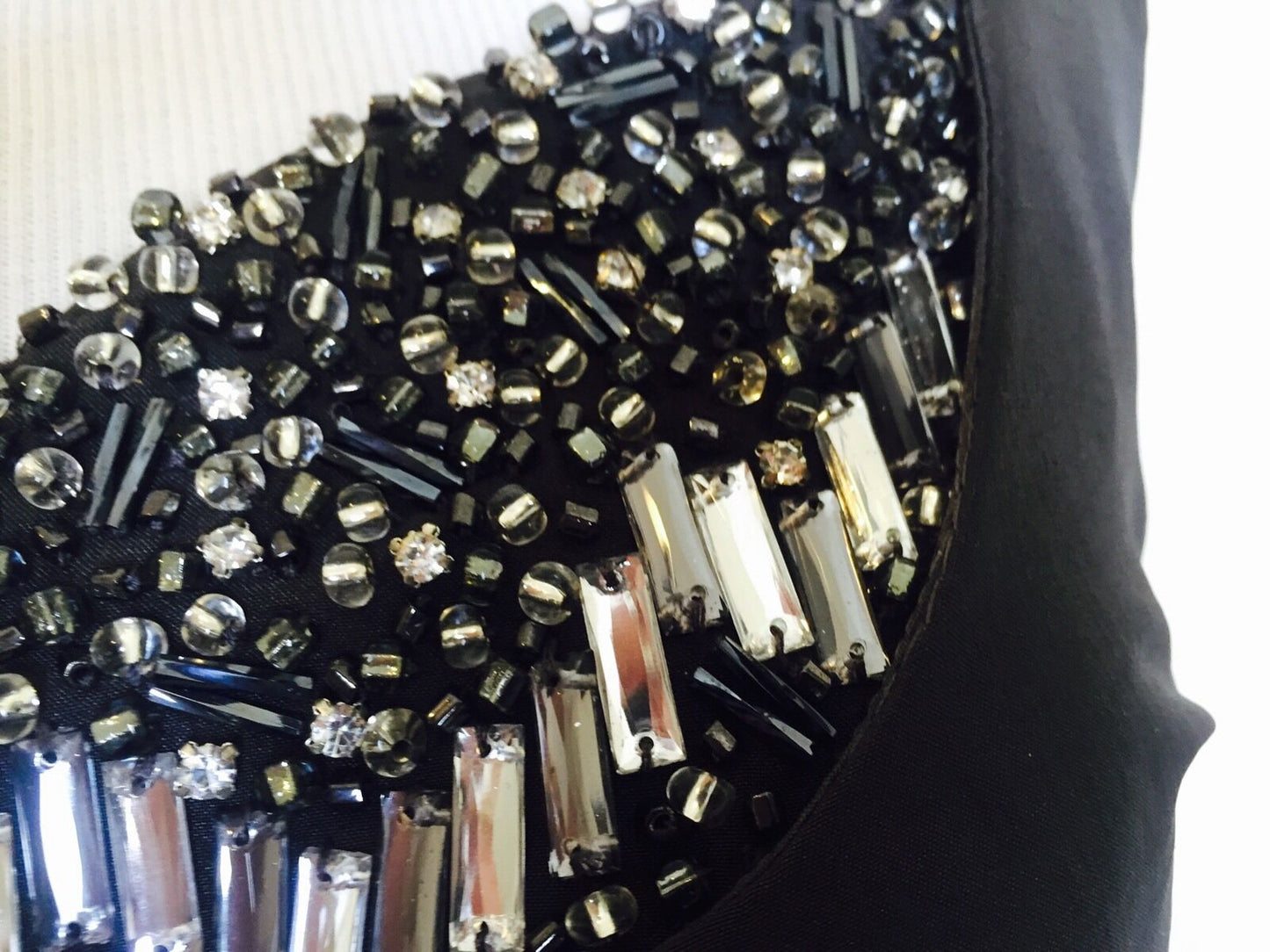 Dalia MacPhee Silver gray Formal Prom, Cocktail Dress Diamanté NWT Sz 4 $45