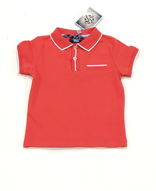 Andy & Evan Baby Polo Shirt. Red & White 12-18 Months Retail $36 Price $17