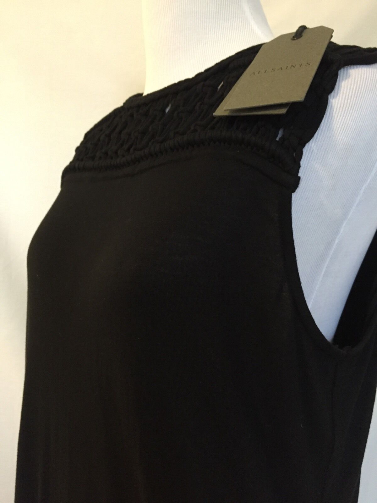 AllSaints Simmo Black Tassel Top NWT Retail $178 Price $58 Size S All Saints